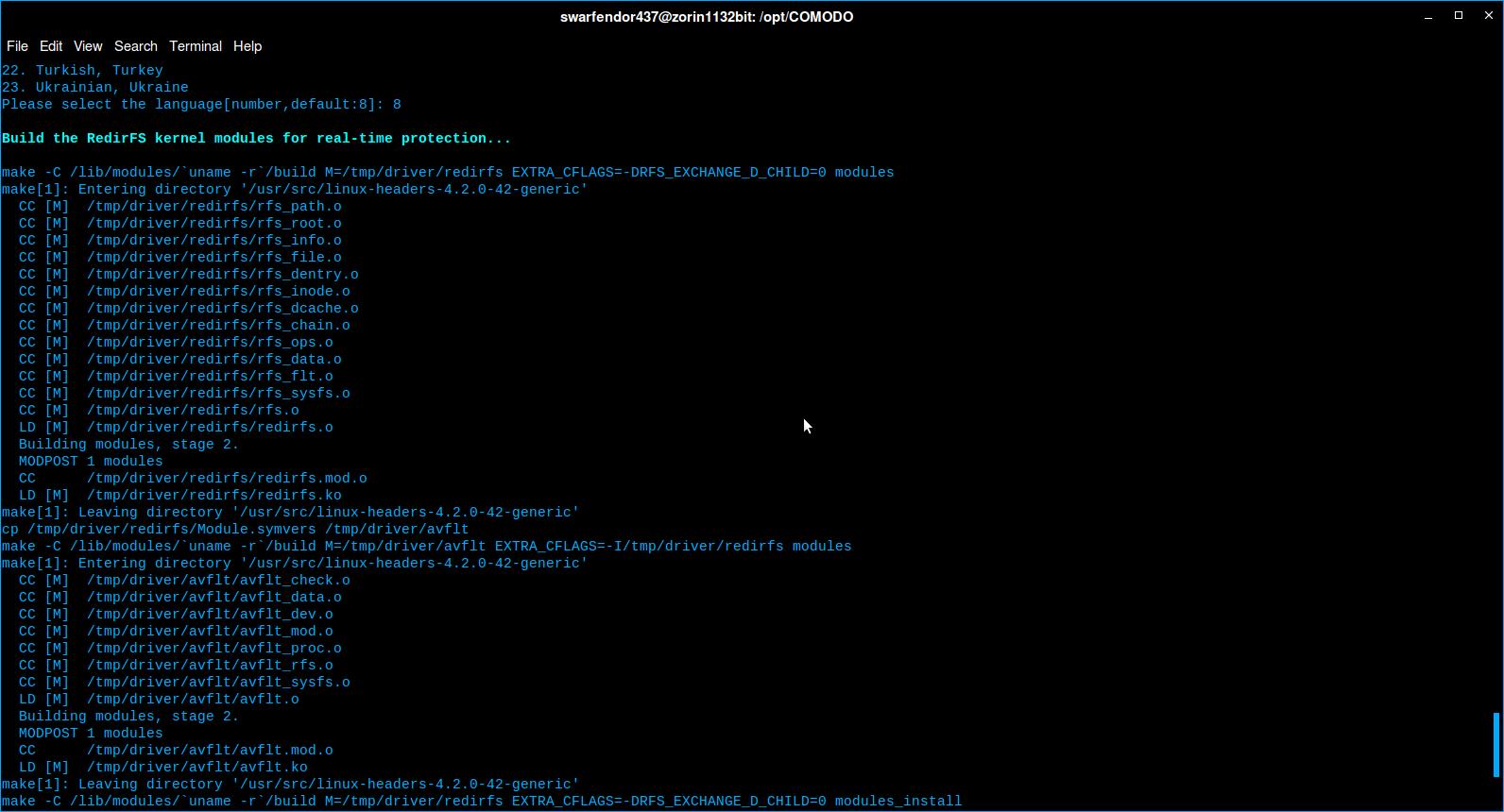 Build redirfs kernel modules Comodo.jpg